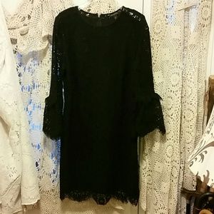Women's Banana Republic S12 black lace dress